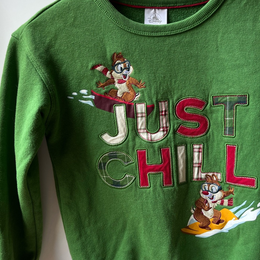 Disney Green Sweatshirt with Winter Graphic